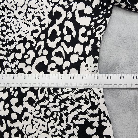 Forever 21 Dress Womens L Black White Animal Print Bodycon Back Bow Cutout Party - Picture 7 of 9